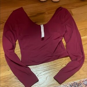 lululemon athletica Long Sleeve Scoop Neck Top - Deep Wine